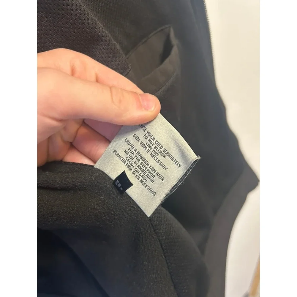 Levis Mens Black Softshell Hooded Jacket‎ Full Zip Windbreaker Coat Large